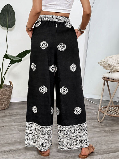 Women Ethnic Motifs Printed Loose Fit Non Iron Trousers