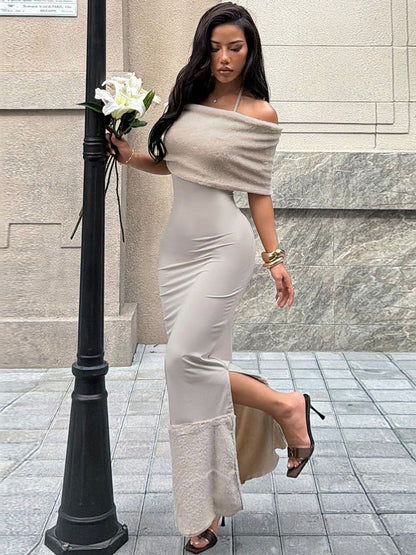 NOWI Off-Shoulder Bodycon Maxi Dress