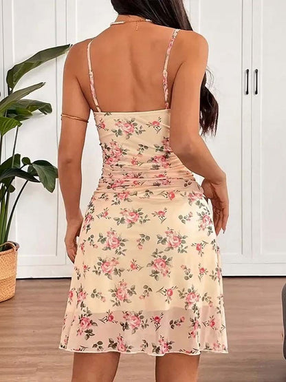 Floral Print Bodycon Mini Dress