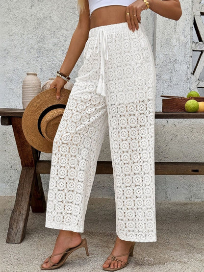 Women Textured Embellished Loose Fit Non Iron Trousers