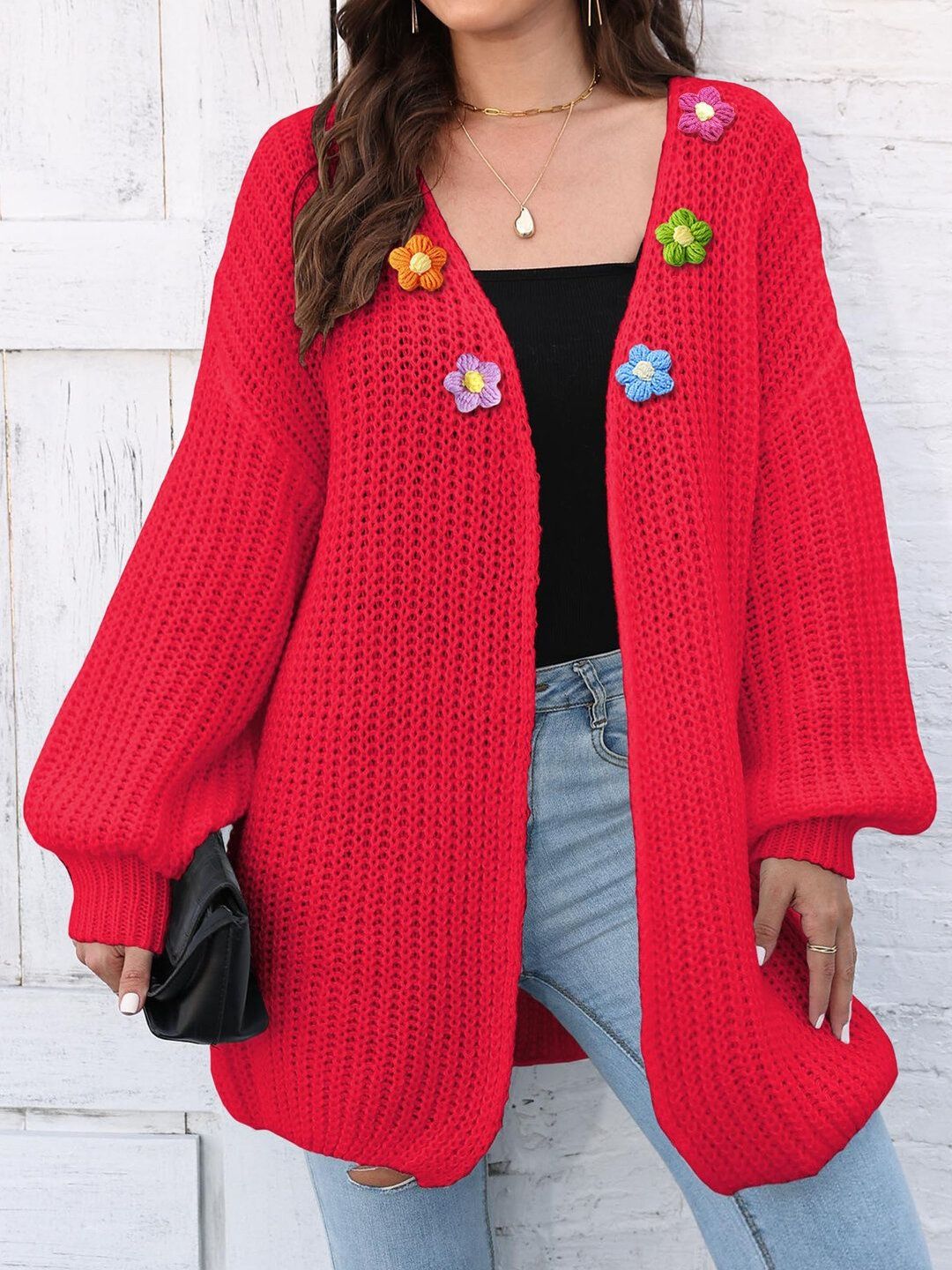 Women Cardigan with Applique Detail
