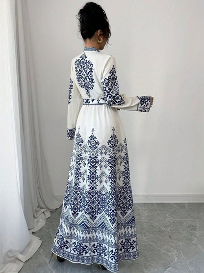 Ethnic Motifs Print A-Line Maxi Dress