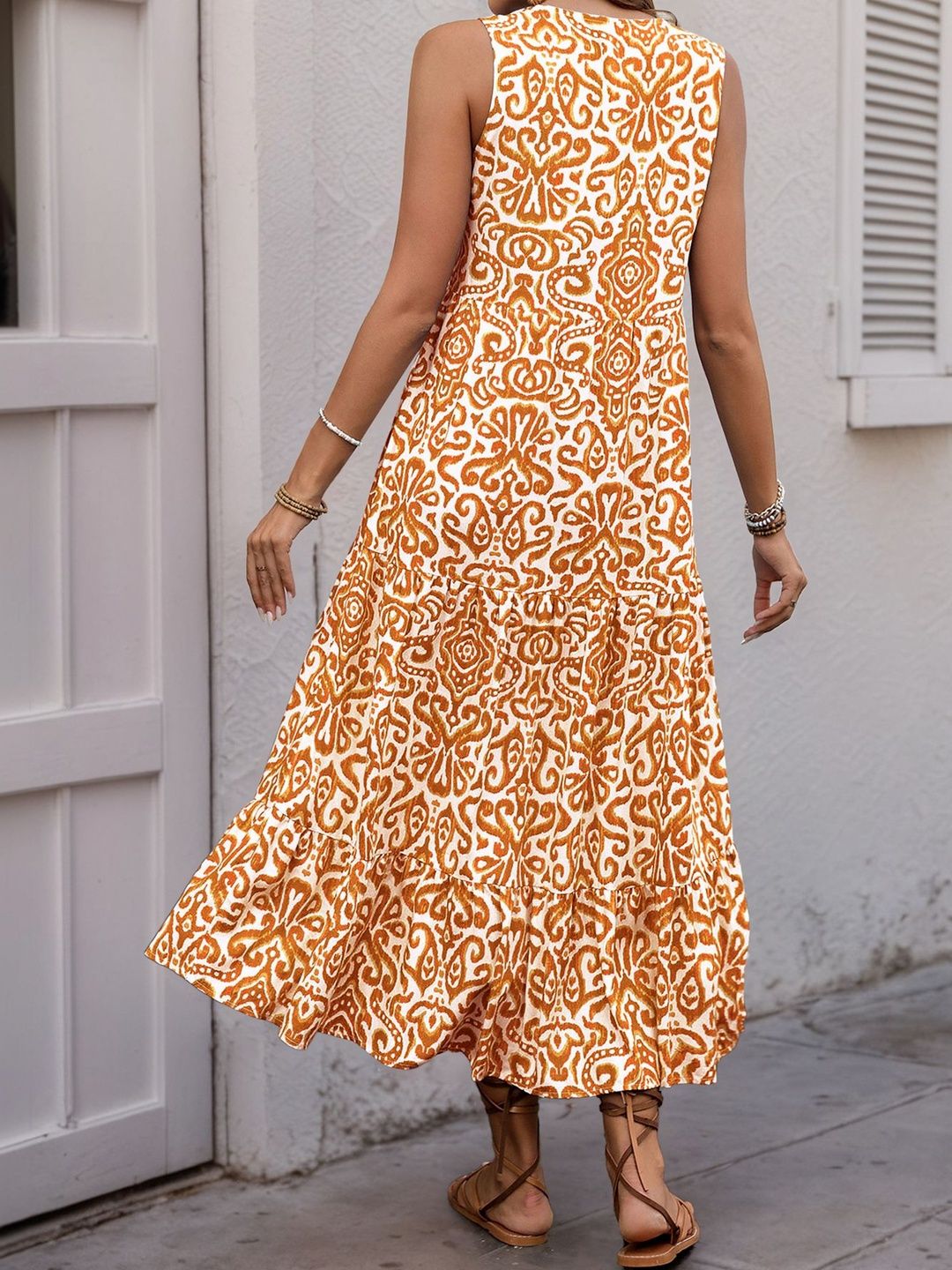 Print A-Line Midi Dress