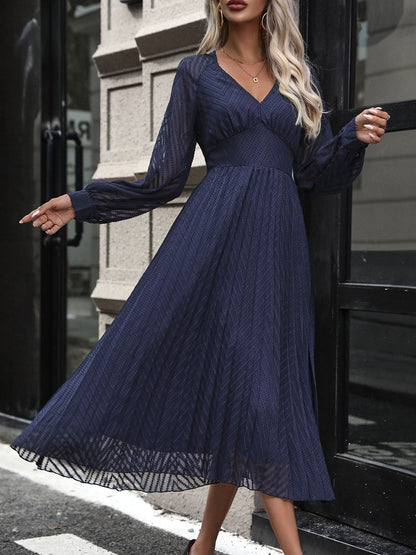 Women's Blue Nowi Fit & Flare Midi Dress