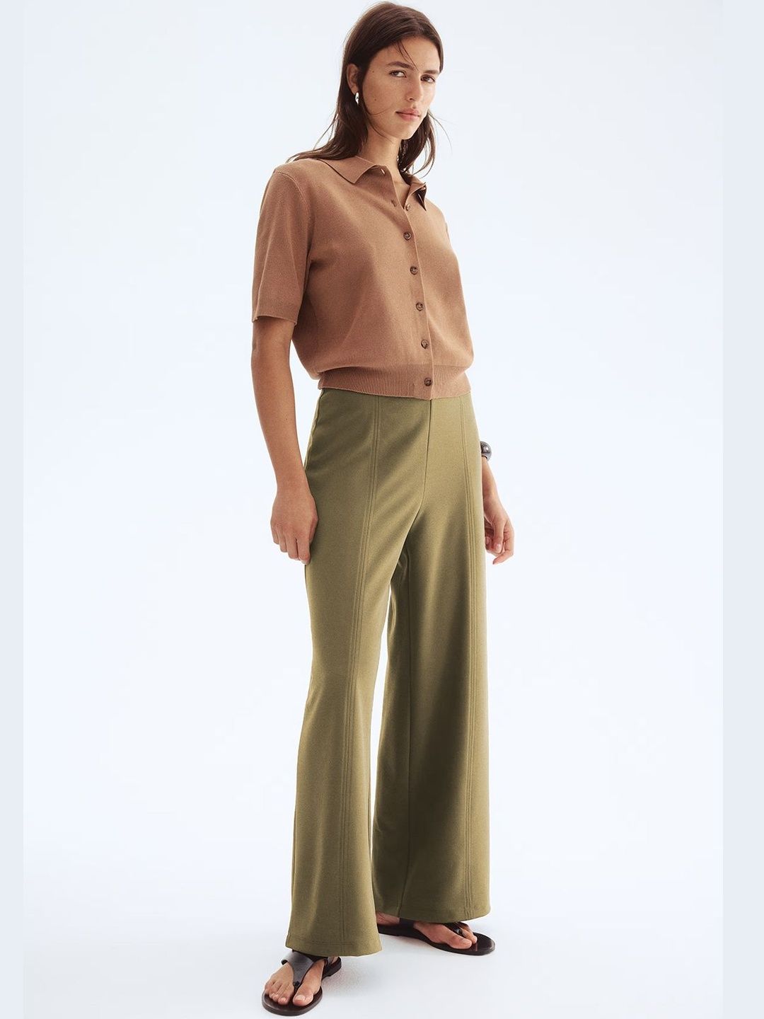 NOWI Women Straight Fit High-Rise Pleated Trousers