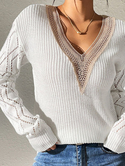 Women Cable Knit Ribbed Pullover