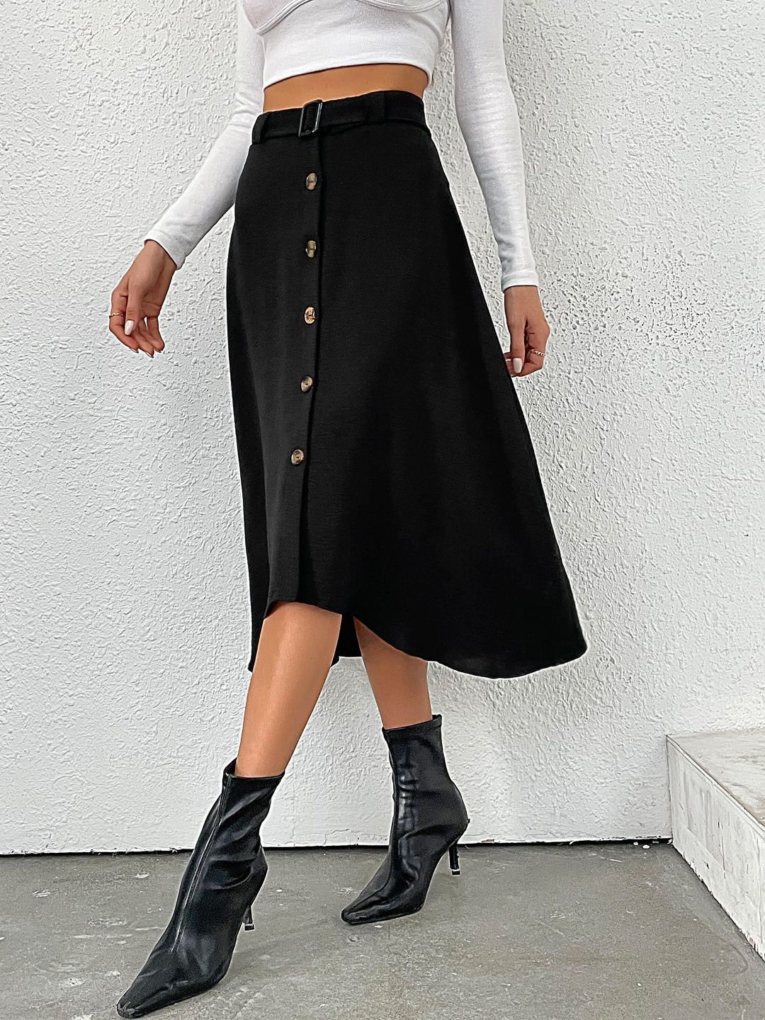 Midi Skirt With Front Split