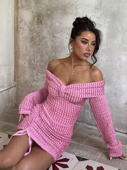 Off-Shoulder Bodycon Mini Dress