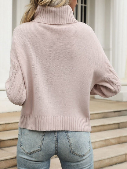 Women's Pink Cable Knit Pullover