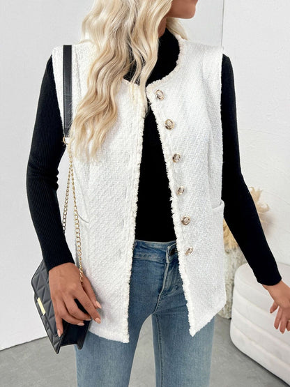 Women's White Sweater Vest