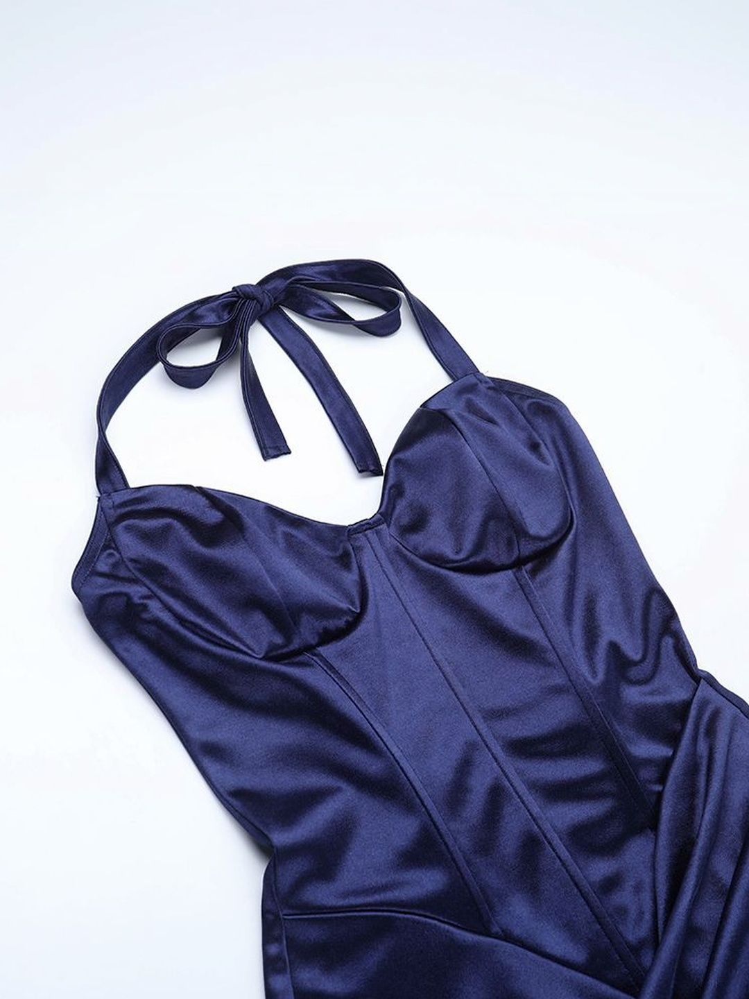 NOWI Halter Neck A-Line Maxi Dress