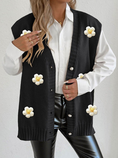 Women Sweater Vest with Embellished Detail