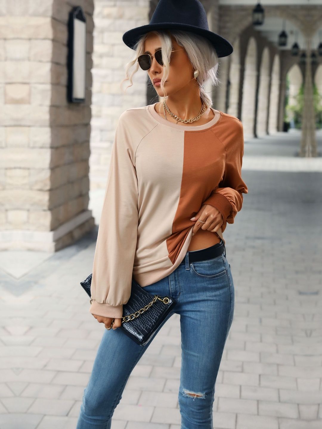 Women Colourblocked T-shirt