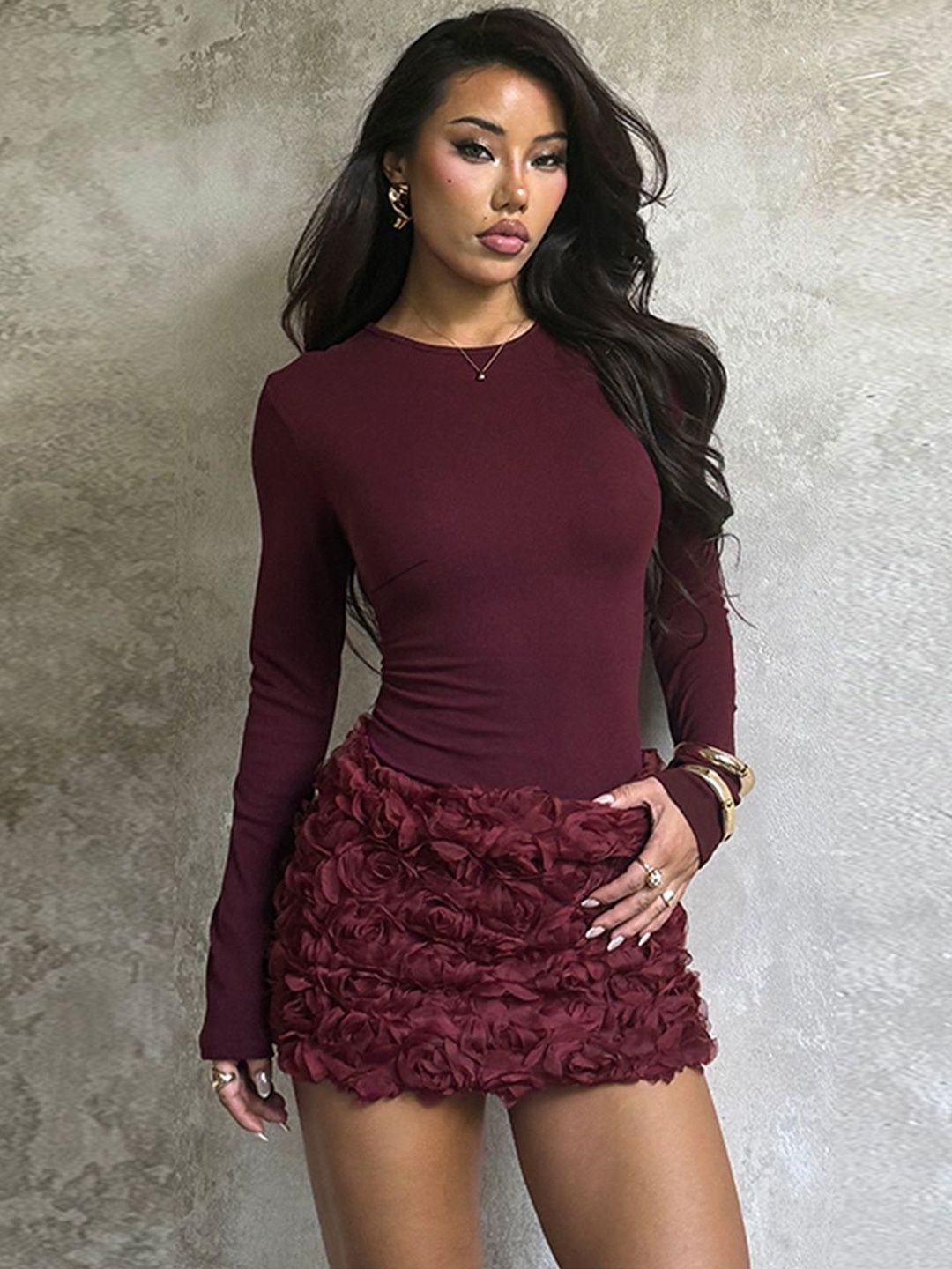 NOWI Ruffled Bodycon Mini Dress