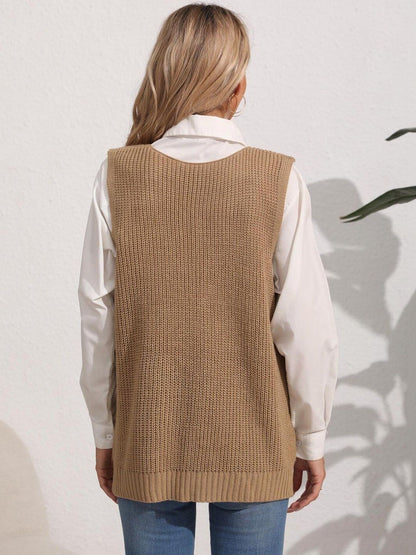 Women Ribbed Sweater Vest