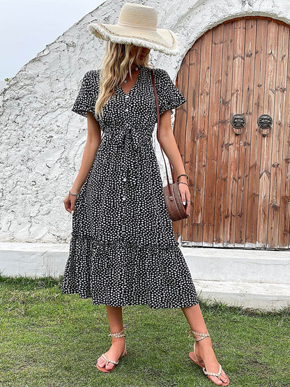 Print Fit & Flare Midi Dress