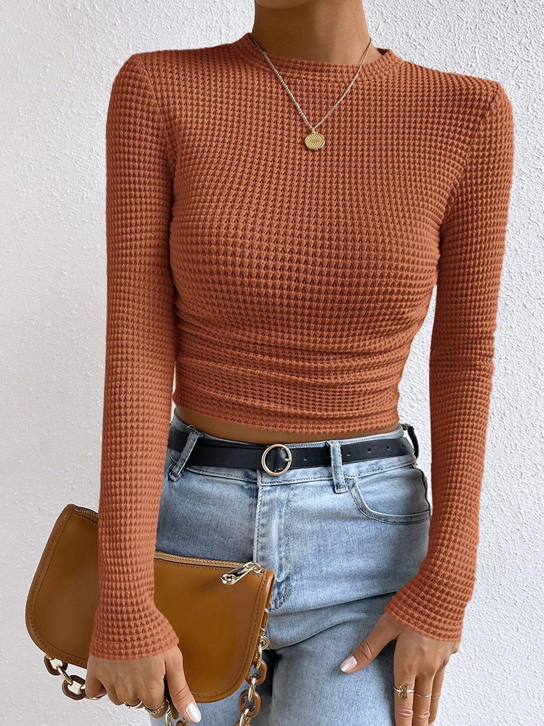 Women High Neck Slim Fit T-shirt
