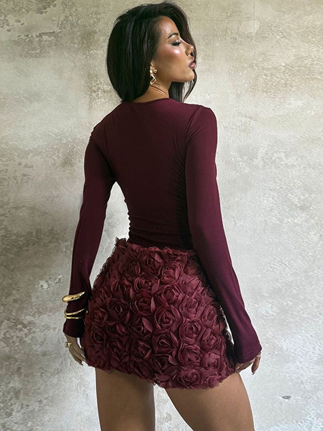 NOWI Ruffled Bodycon Mini Dress