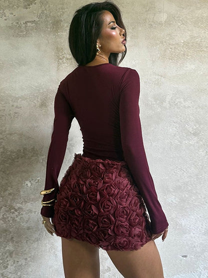 NOWI Ruffled Bodycon Mini Dress