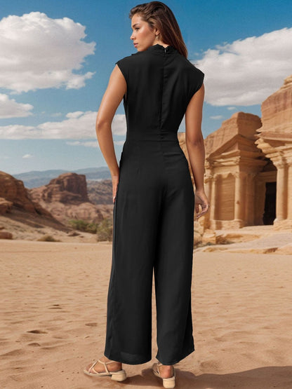 Shawl Neck Basic Jumpsuit