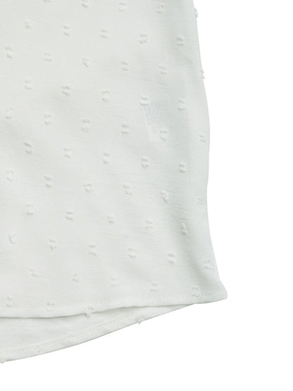 Women's White Tie-Up Neck Cotton Top