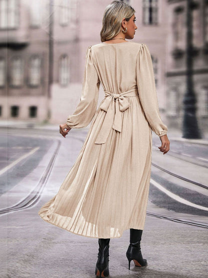 Women's Beige A-Line Midi Dress Blend Printed