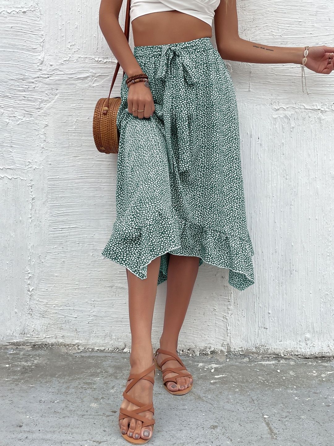 Printed Flared Cotton Skirts