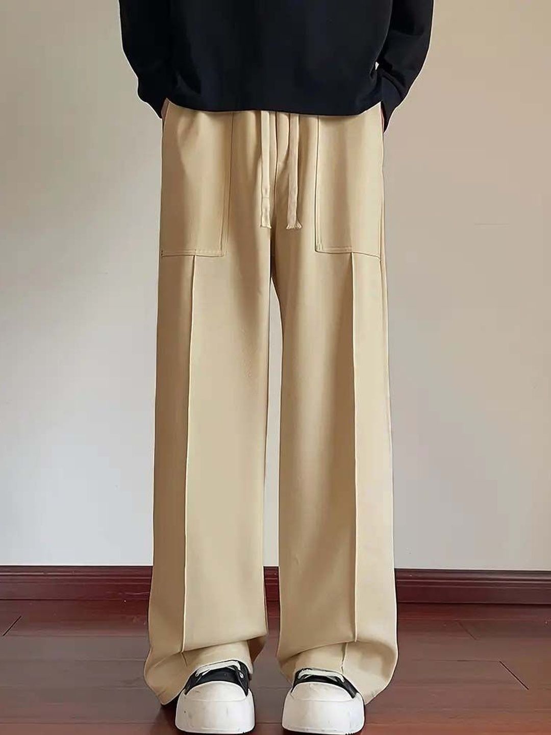 Men Wrinkle Free Pleated Trousers