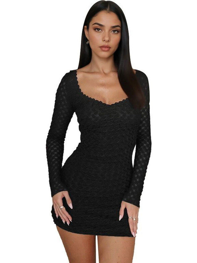 Bodycon Mini Dress in Black other - Nowi Korean Fashion