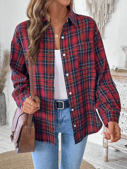 Women Tartan Checks Checked Casual Shirt
