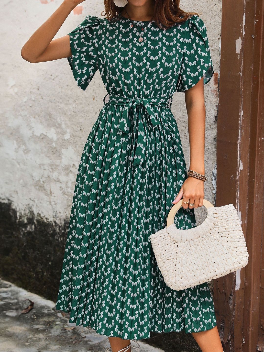 Print Fit & Flare Midi Dress