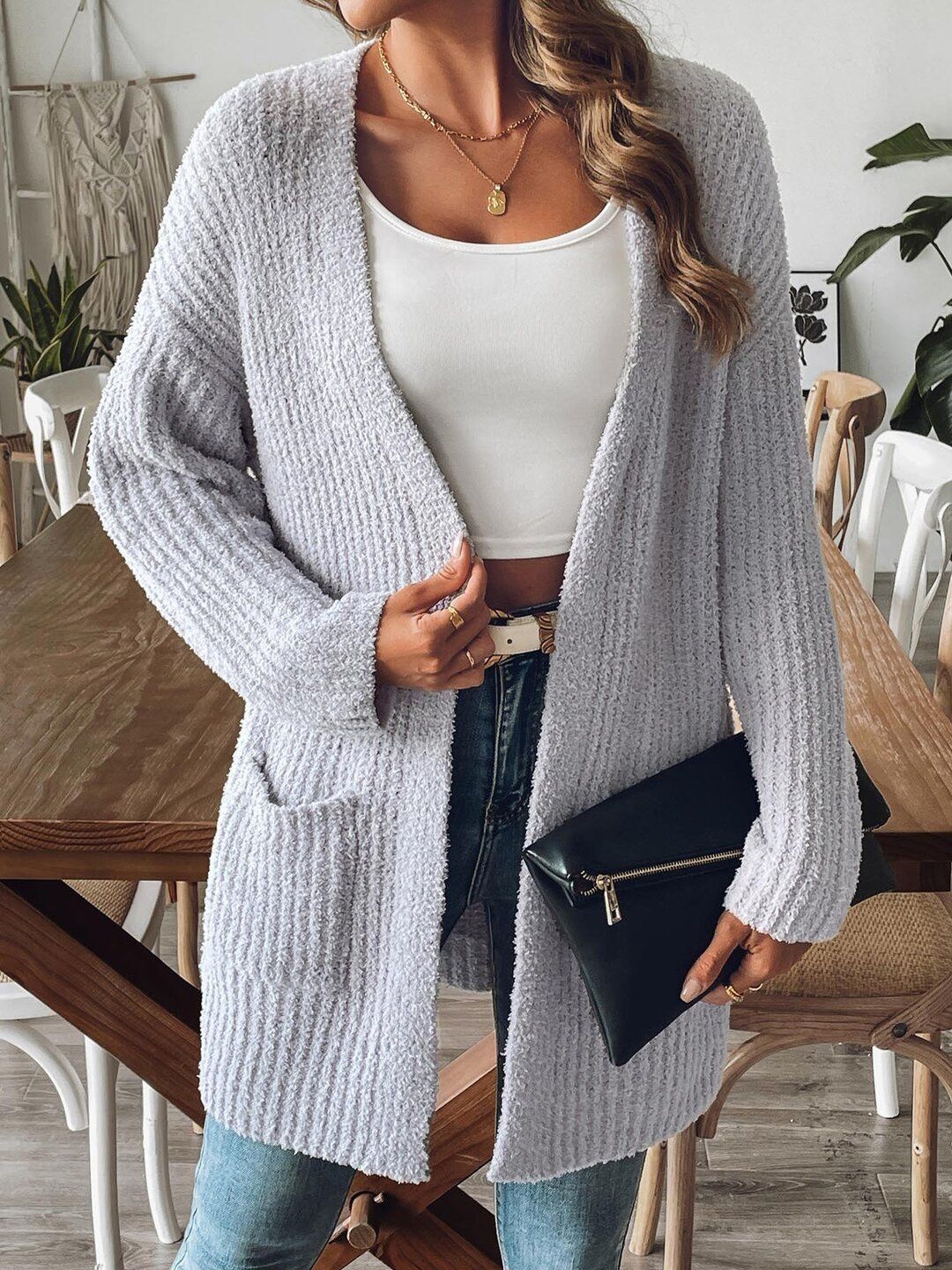 Women Ribbed Cardigan