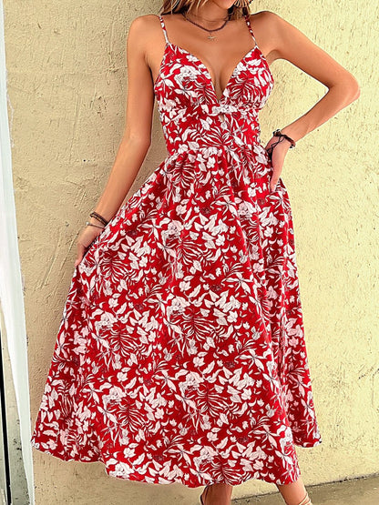 Floral Print Fit & Flare Midi Dress