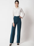 Women Regular Fit High-Rise Easy Wash Trousers