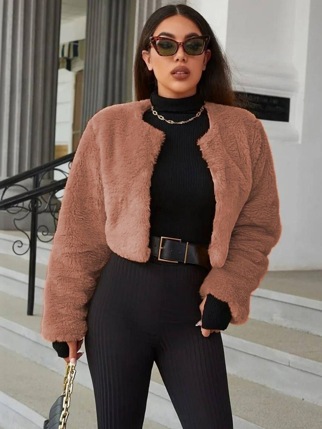 NOWI Women Crop Open Front Jacket
