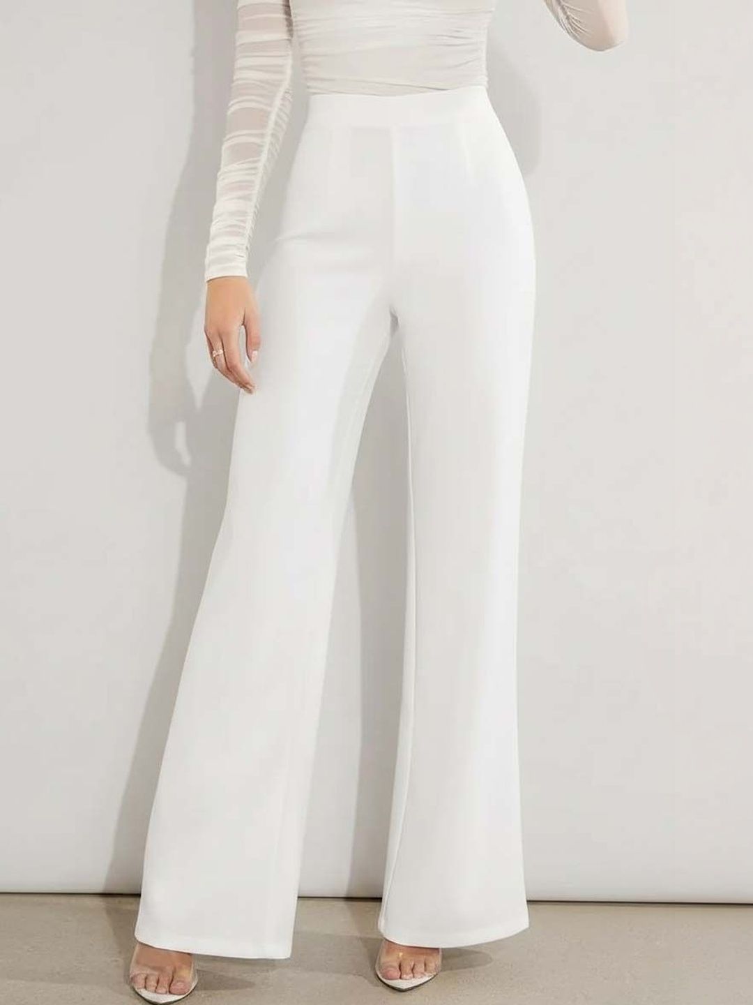 Women Modern Fit Office Wear Straight Pants Trousers