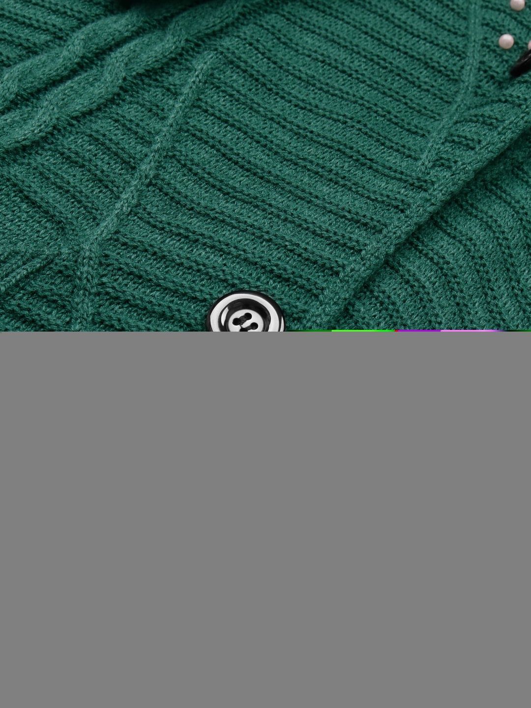 Women's Green Cardigan With Applique Detail