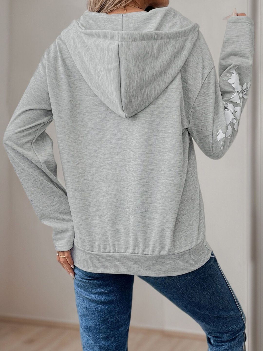 Women Printed Hooded Sweatshirt