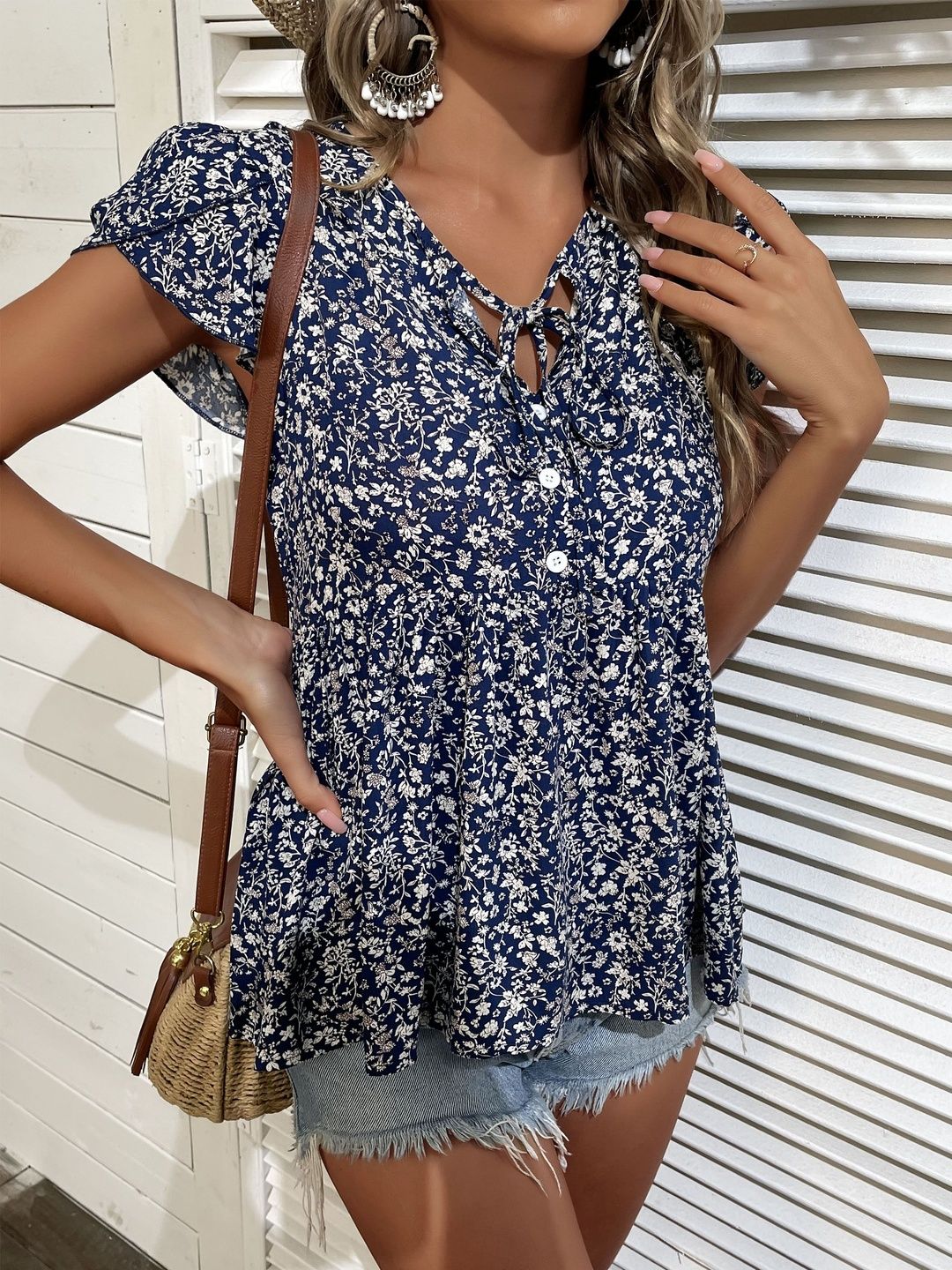 Floral Print Cotton Top