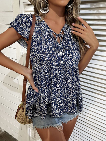 Floral Print Cotton Top