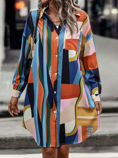 Women's Grey Nowi Print Shirt Dress