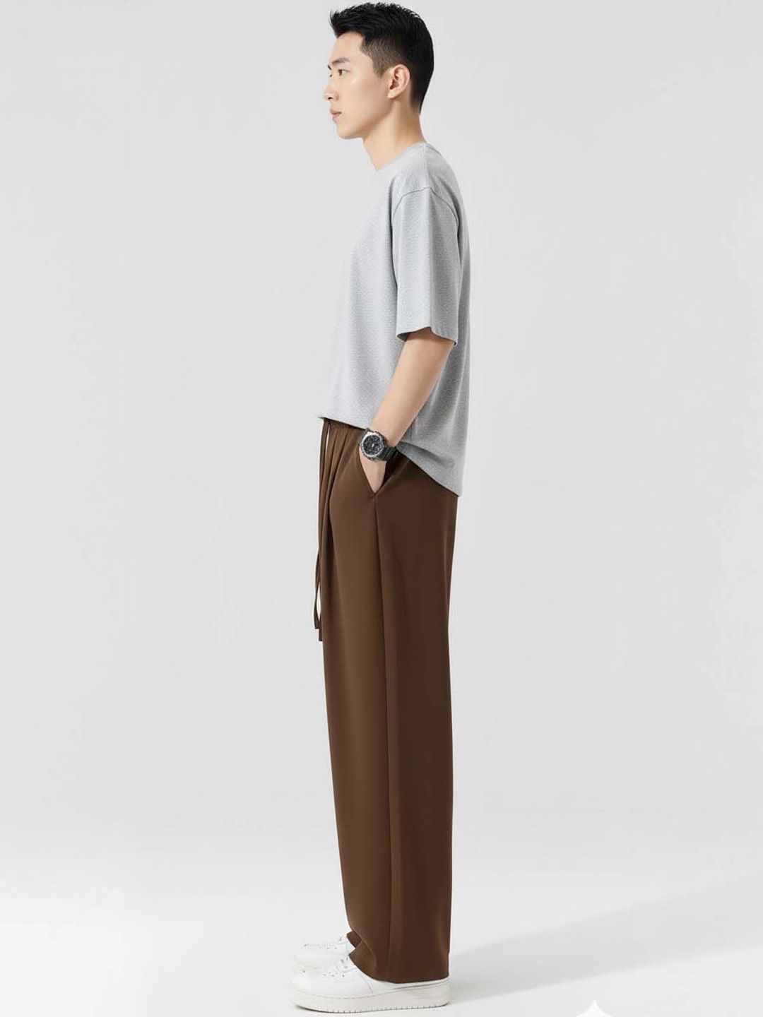 Men Wrinkle Free Pleated Trousers