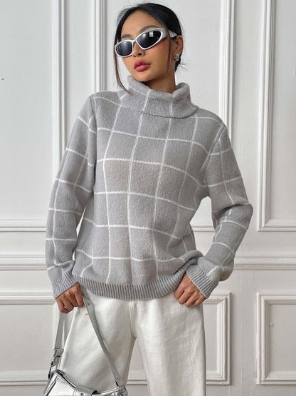 Women Checked Pullover