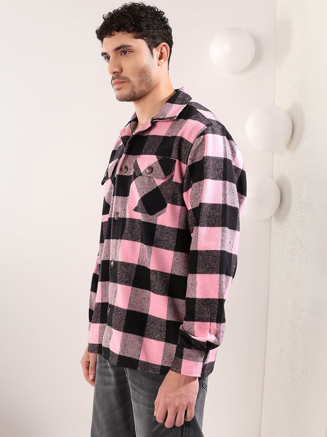 NOWI Men Buffalo Checks Checked Casual Shirt