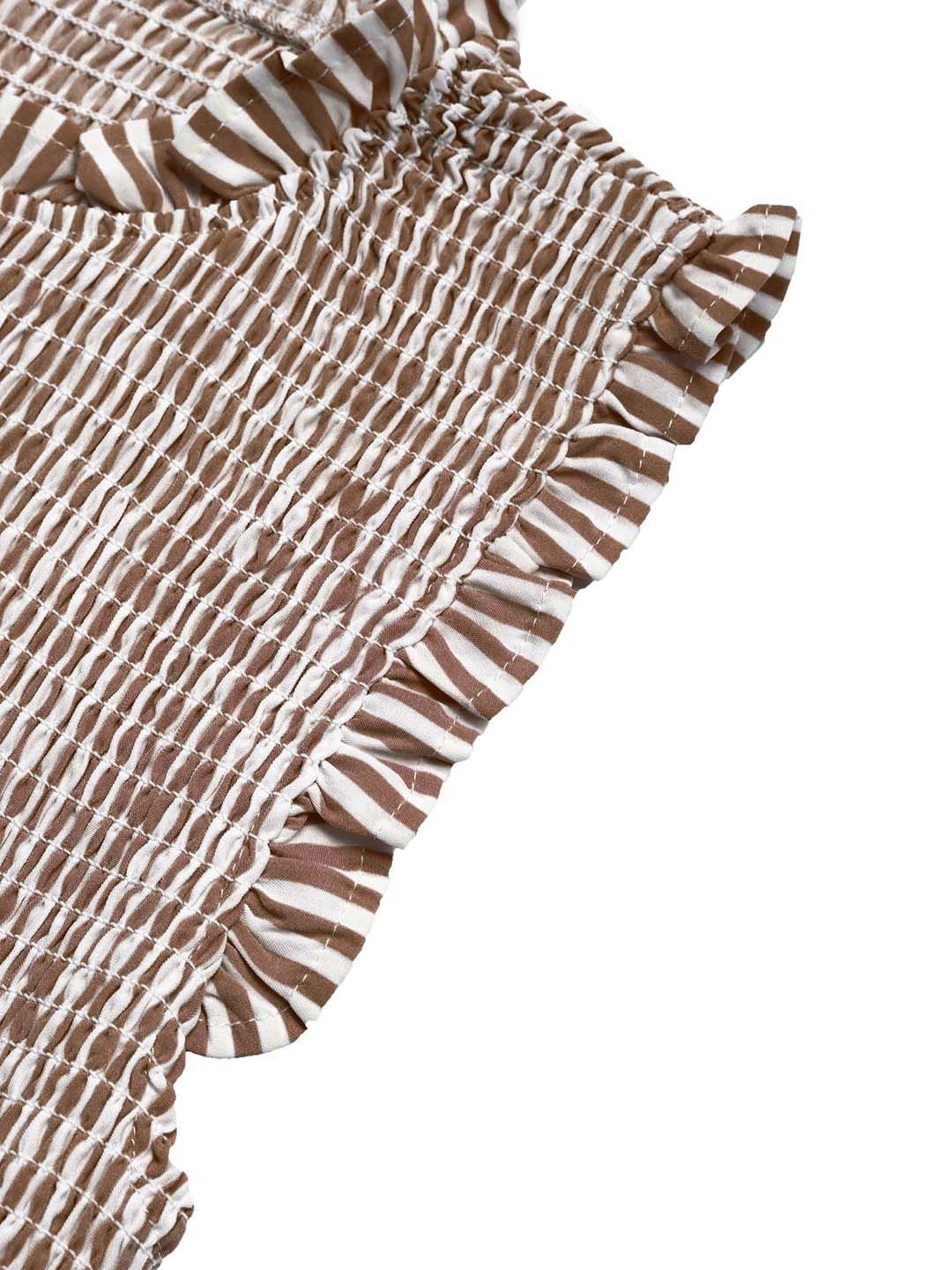 Striped A-Line Midi Dress