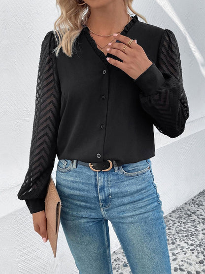 Women Semi Sheer Casual Shirt