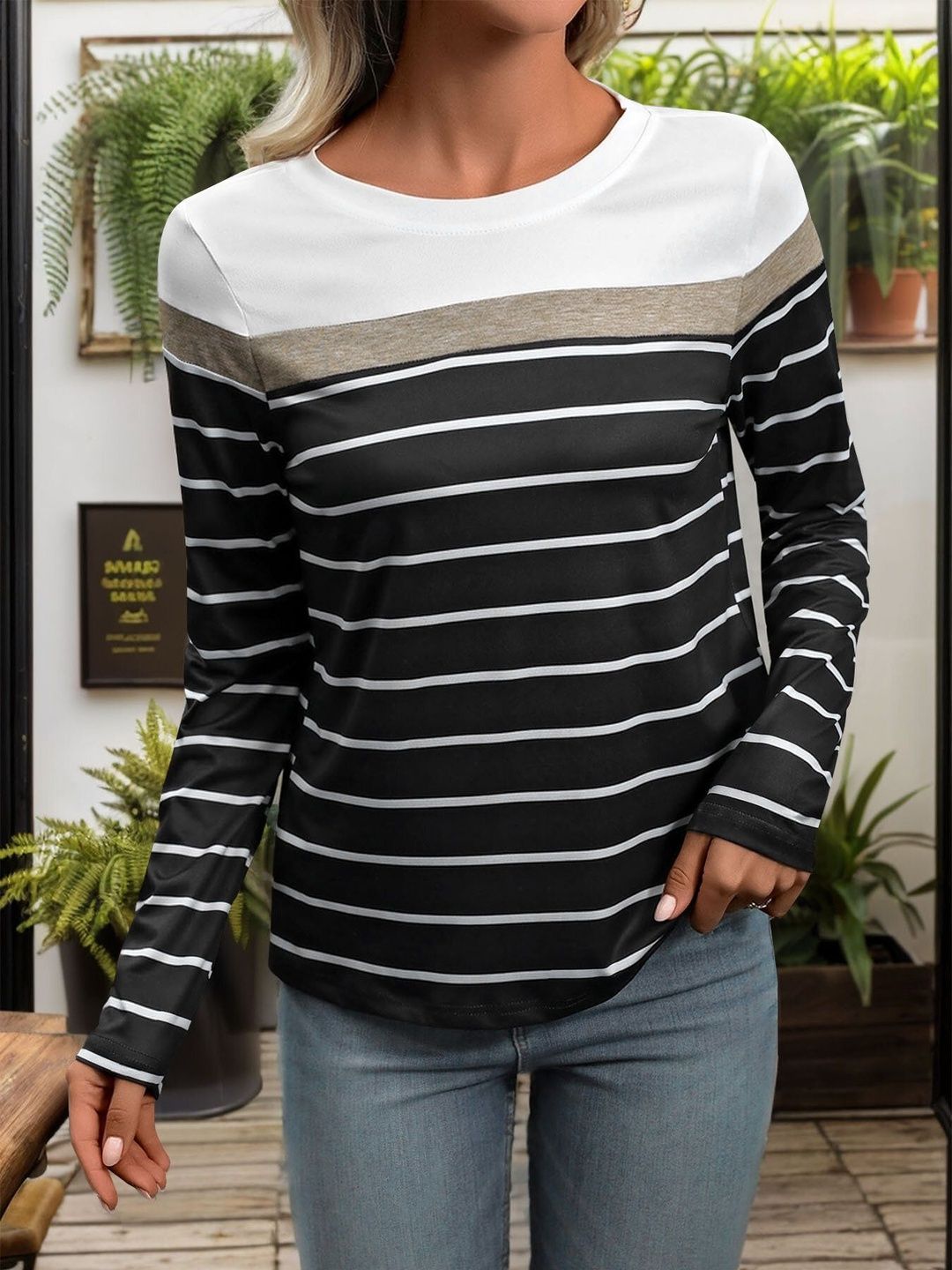Women Striped T-shirt