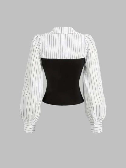 Striped Shirt with Solid Palazzos