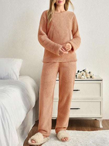 Round Neck Long Sleeves Night Suit