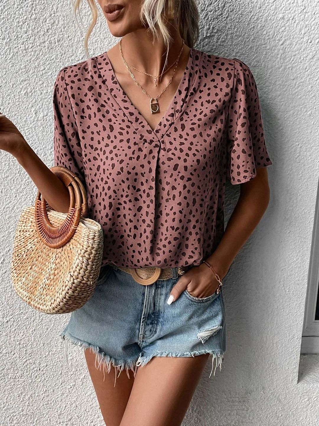Animal Print Top - Nowi Korean Fashion